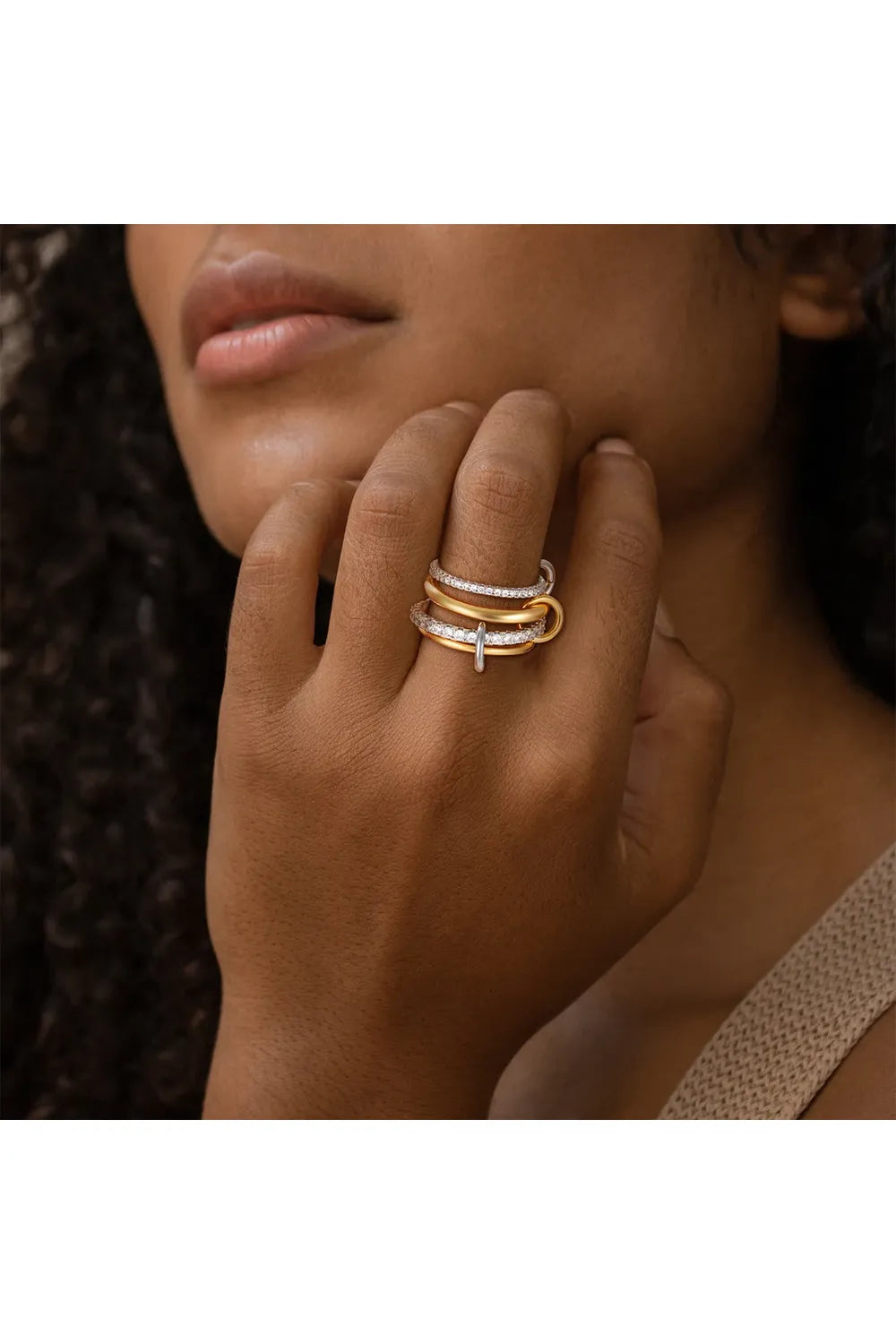Luxus Zirkonia Stapelring – Vergoldeter Damenring