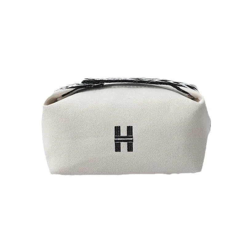 Portable Travel Cosmetic Bag Large Capacity Handheld Toiletry Bag Luxury Canvas Foldable Storage Bag for Makeup And Travel