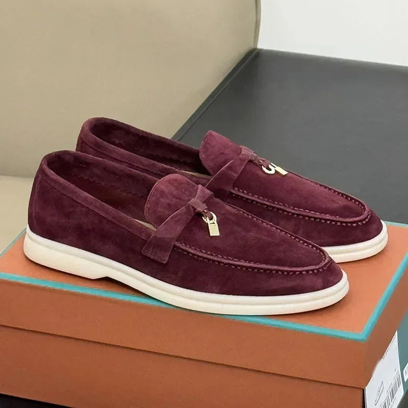 Klassische britische flache Schuhe mit Fransen und Metallschnalle 2024 – Freizeitschuhe für Paare in europäischer Exportqualität