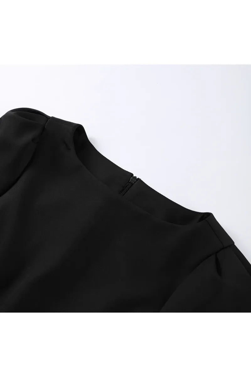 Seraphina Puff Damen Minikleid – Elegantes Schwarzes Abendkleid
