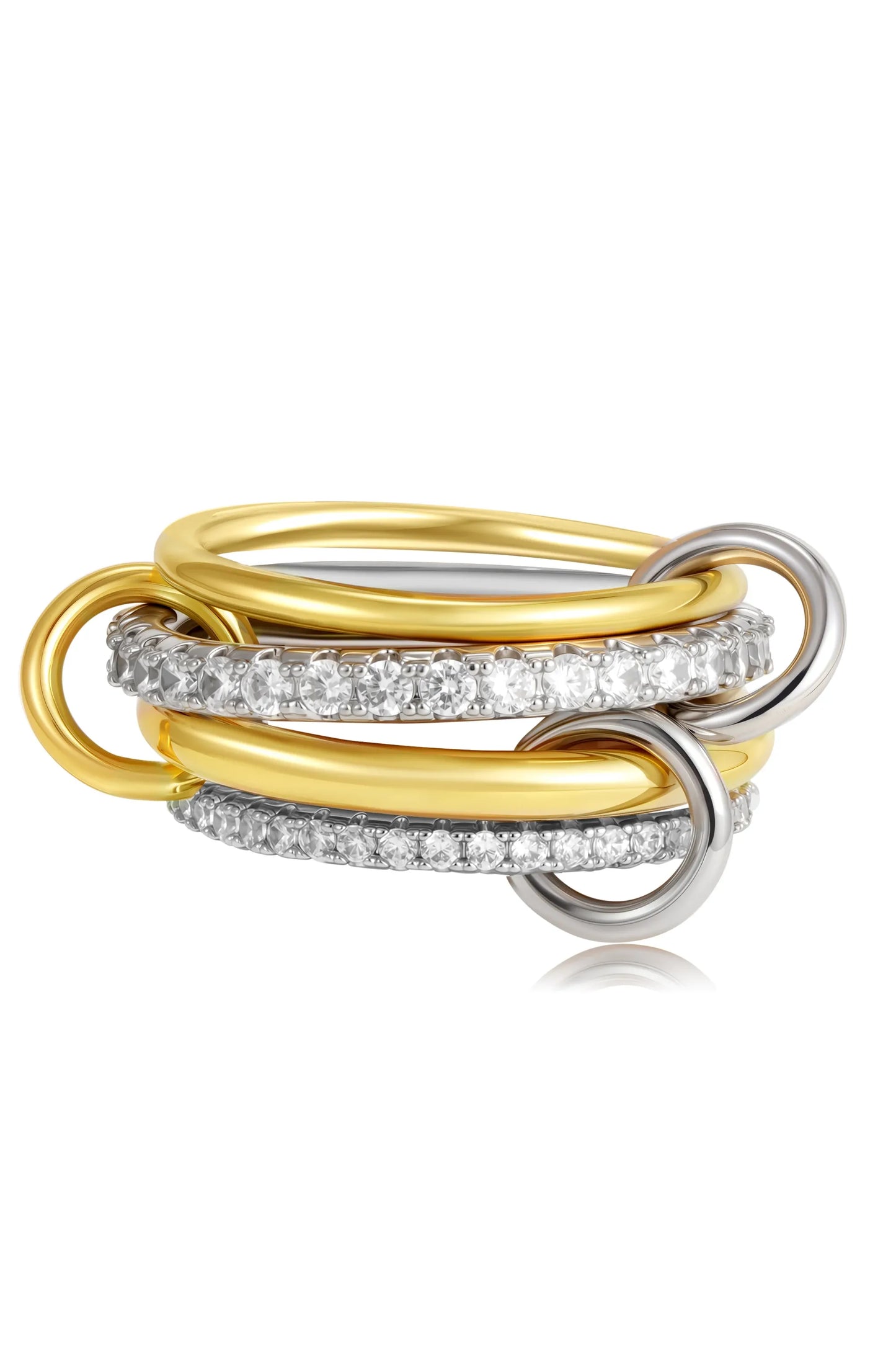 Luxus Zirkonia Stapelring – Vergoldeter Damenring