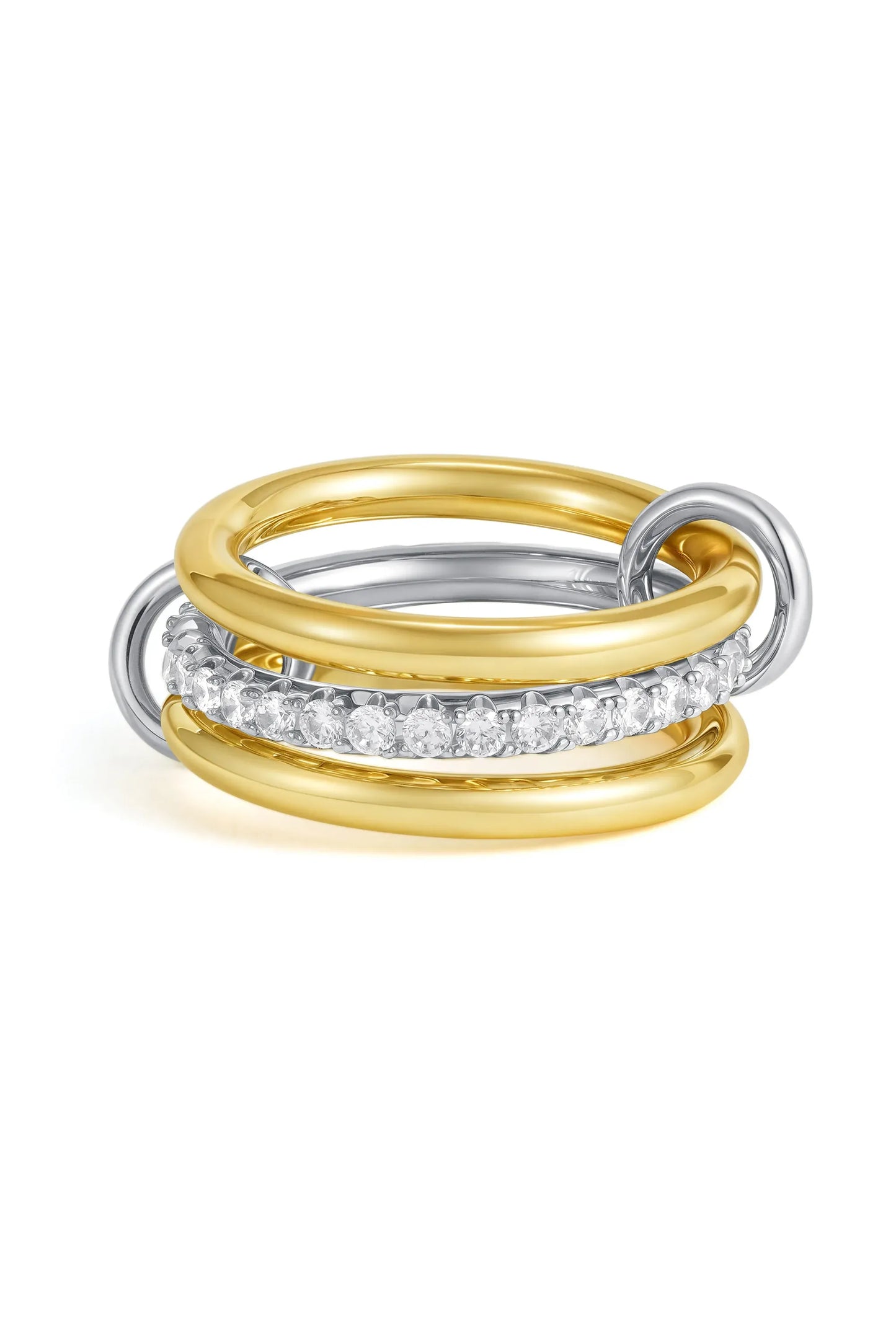 Luxus Zirkonia Stapelring – Vergoldeter Damenring