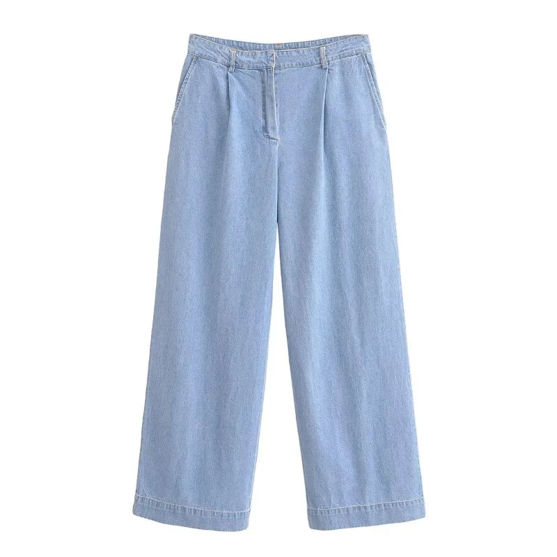 Denim Set Woman Suit Pants Trouser Sets Summer Suits Women 2025 New in Full Number Pant Women's Two Pieces Trousers Lady