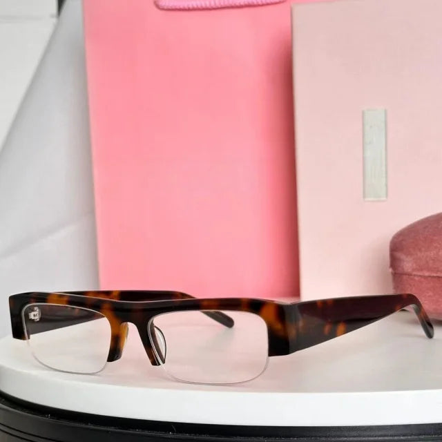Neue modische Acetat-Sonnenbrille für Damen, Markendesigner, halbrandloser Rahmen, Eyeware, Sommer, coole Mädchen-Sonnenbrille mit rechteckigem Rahmen