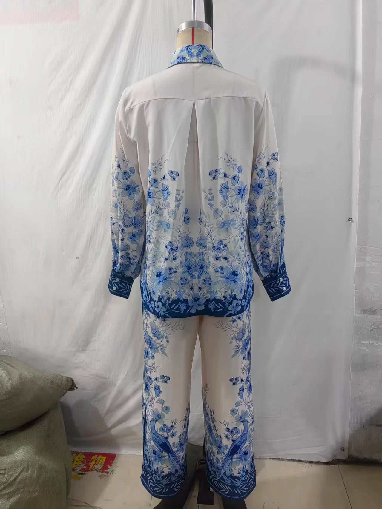 Women's 2026 new spring outfit with European and American style fashionable and simple printed Lyocell shirt and pants set