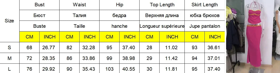 Halter Crop Corset Low Waist Matching Sets Summer Trendy Back Lace Mermaid Skirt Stylish Sexy vacatio Beach Party Baddie Outfits
