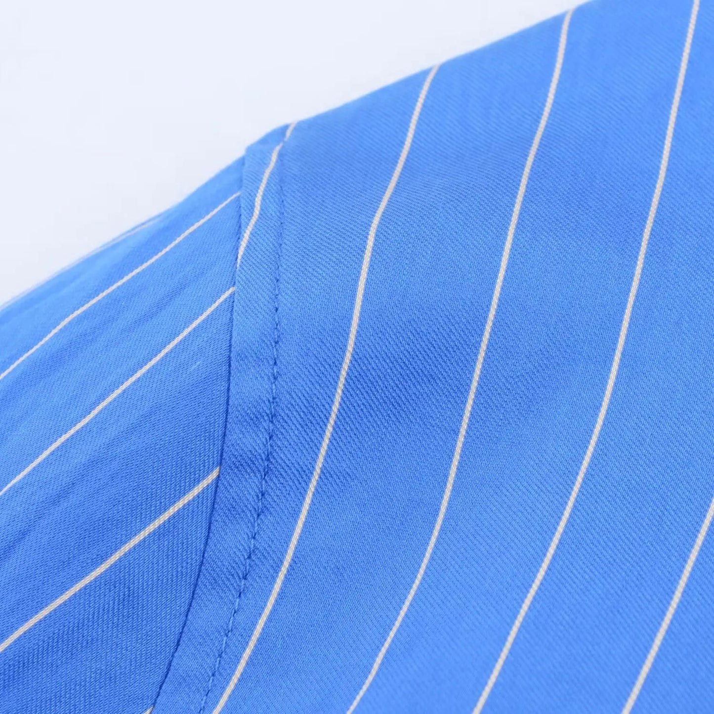 HH Women Striped Pants Suit Loose Lapel Long Sleeve Pocket Single-breasted Blouse+Summer Pajama Style Drawstring Pants