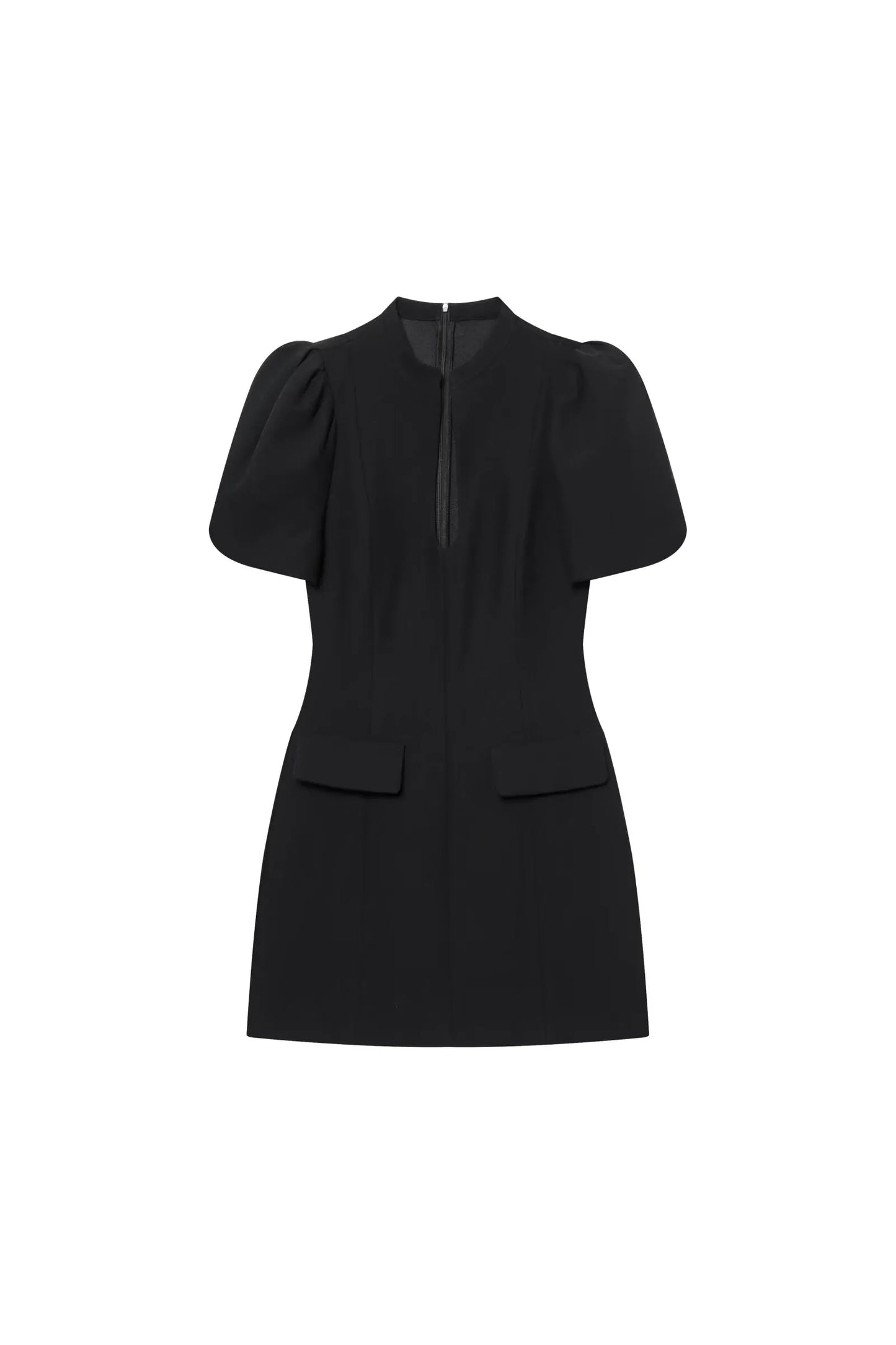 Besellics Noir Puff Mini Dress
