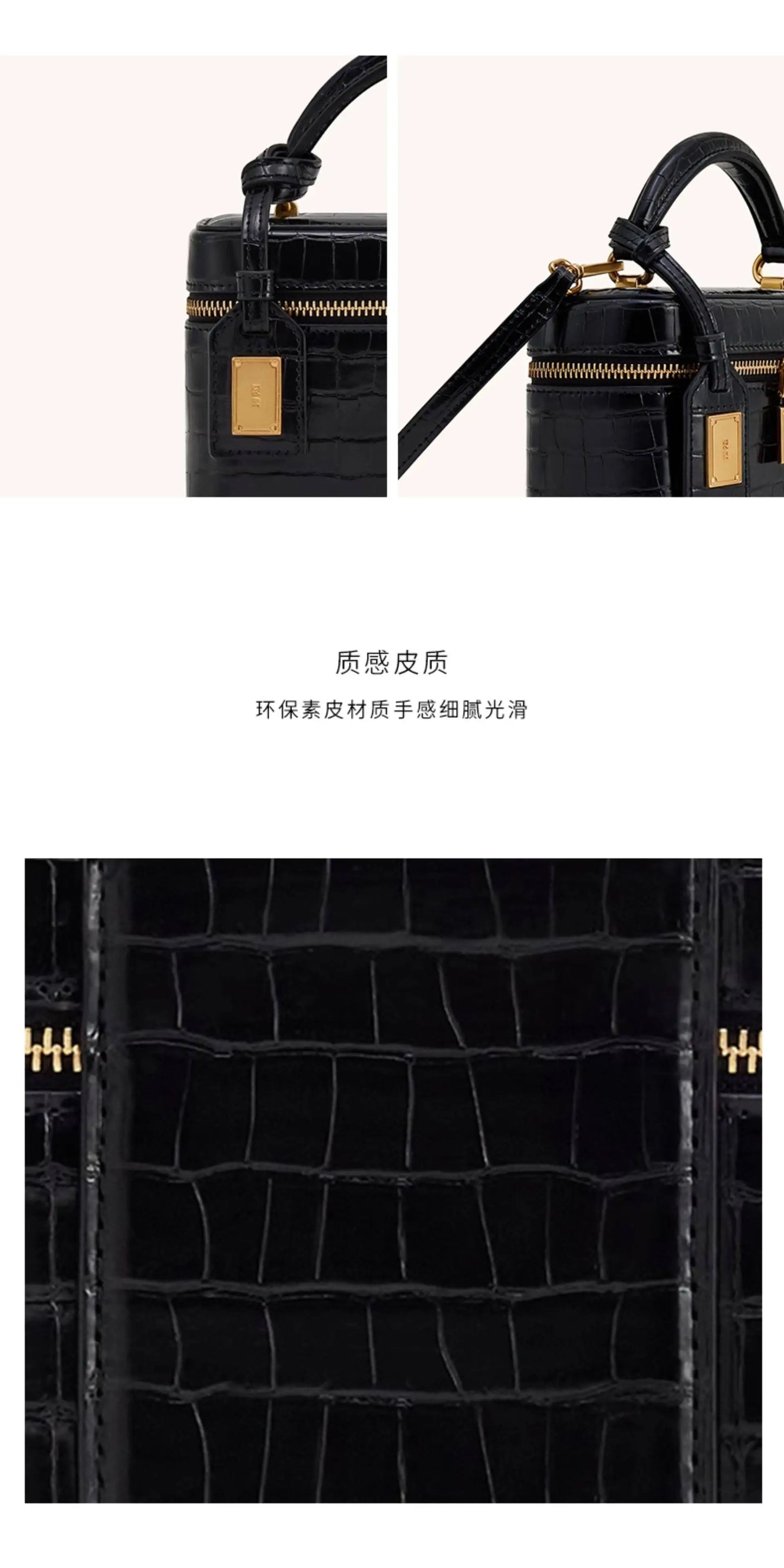 New JWPEI Cleo Crocodile-Print Diamond-Embellished Box Bag, Square Handbag, Crossbody Shoulder Bag, Small Square Bag