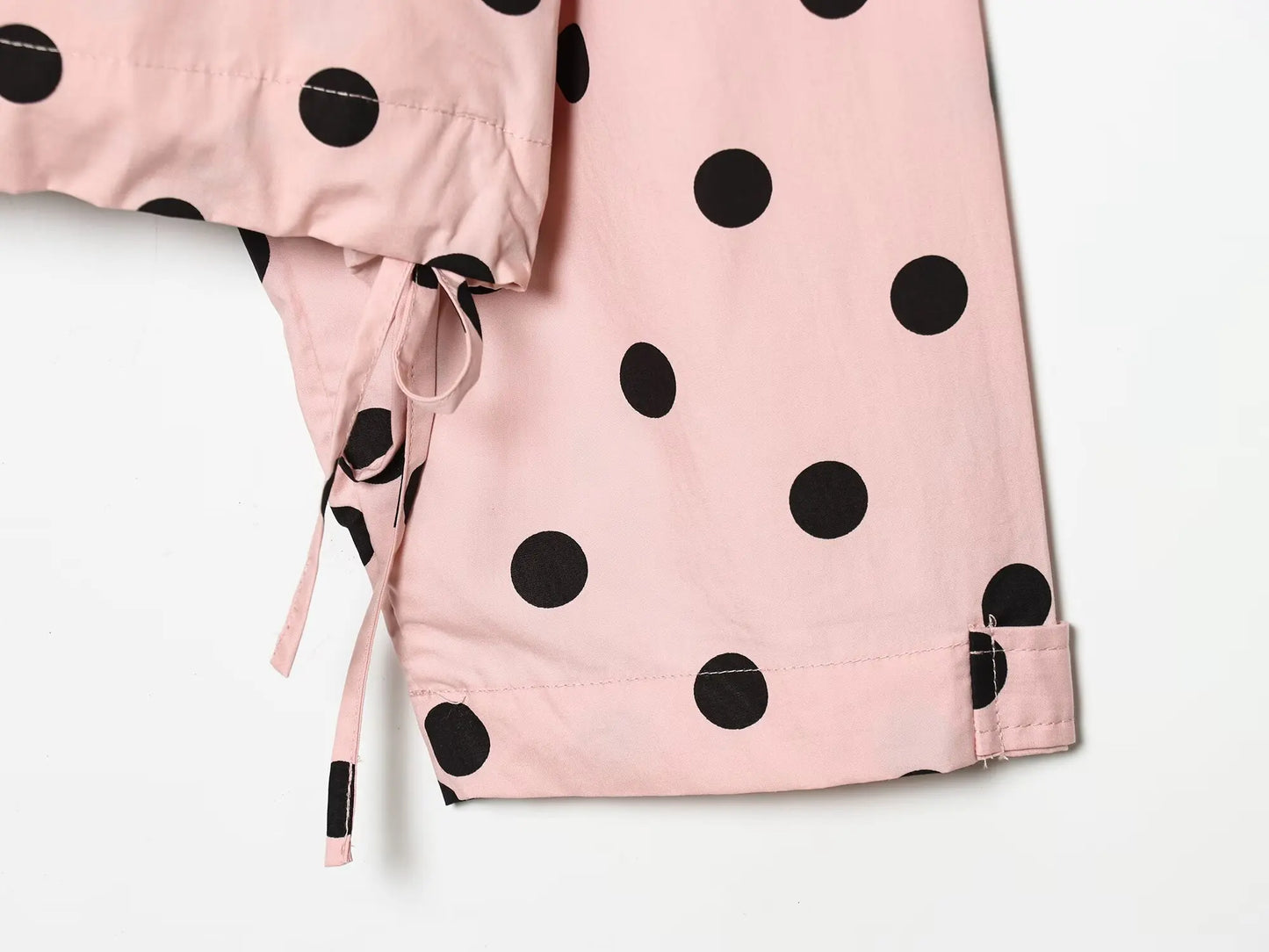 HH Damen Langarm Rosa Gepunktete Jacke Modische Einreihige Hochkragen Kurze Jacke Damen Frühling Lässige High-Street-Jacke