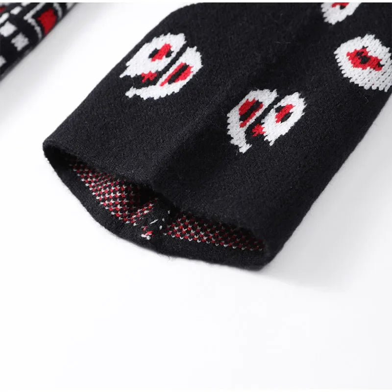 2026 frühling Quaste Gestrickte Jacquard frauen Strickjacken Lose Patchwork V-ausschnitt Langarm Dicke Warme Pullover Dame Neue Strickwaren