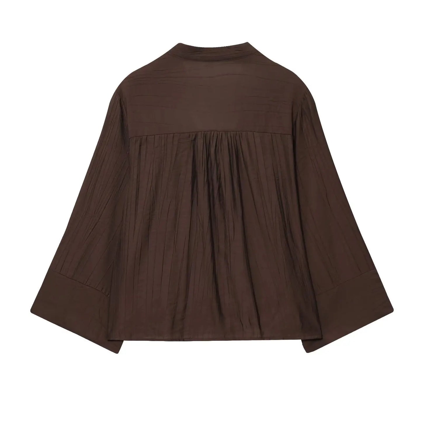 Loose Long Sleeve V-Neck Shirt Elastic Waist High Waist Wide Leg Pants Set Women's Casual Comfortable Polyester Spring Summer