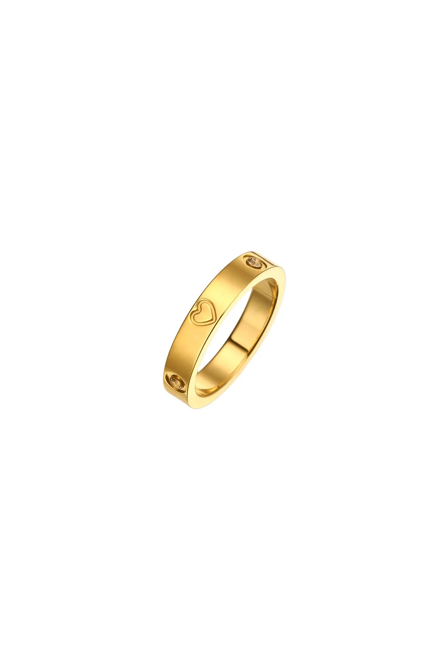 Herzring mit Zirkonia – Eleganter Edelstahlring für Frauen