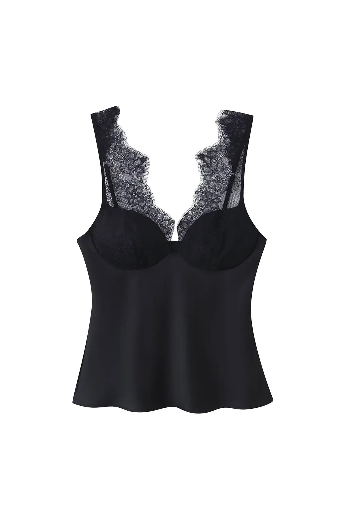 LIORA - Lace Camisole Top – Damen Spitzentop mit Herz-Ausschnitt