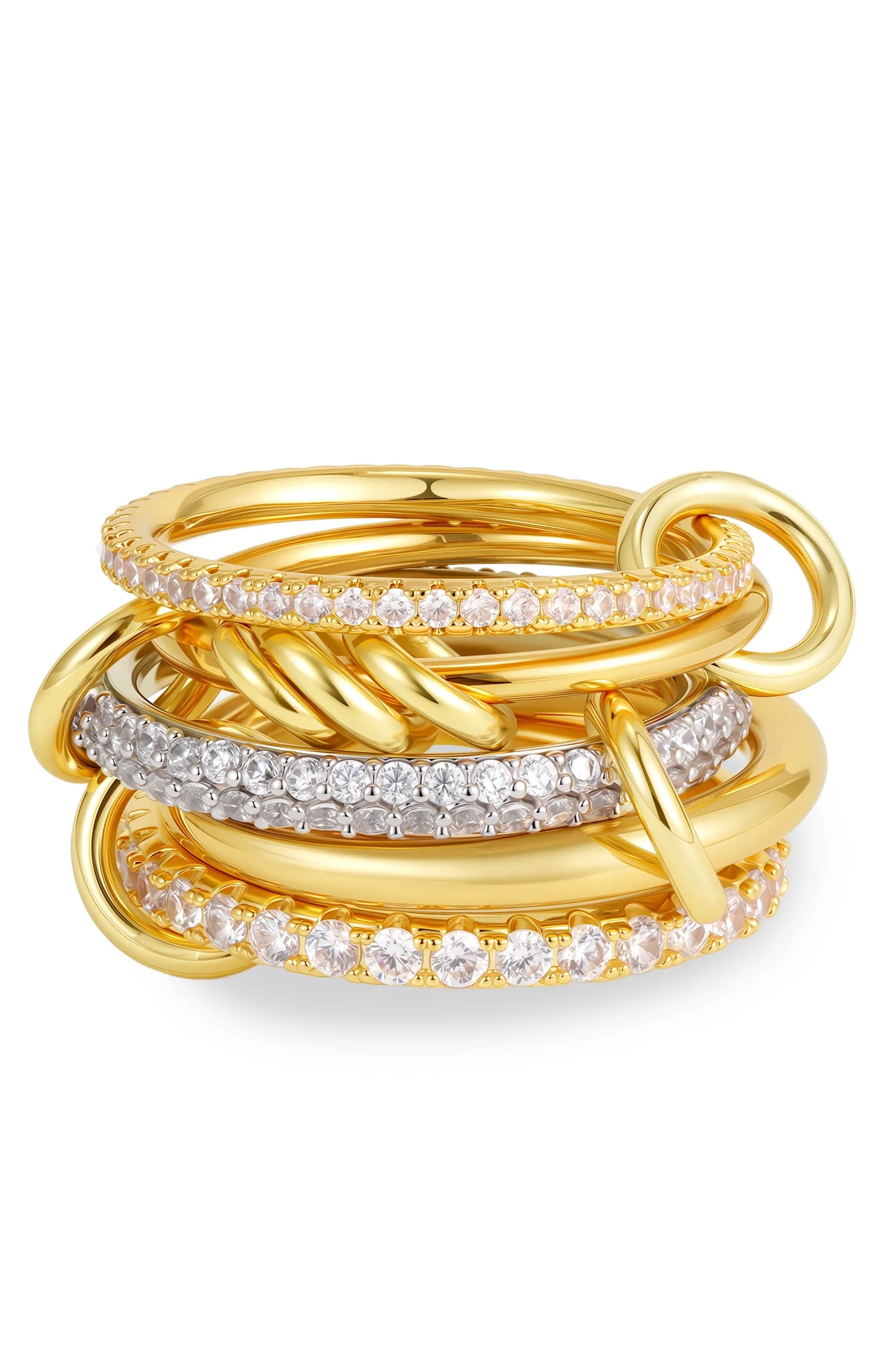 Luxus Zirkonia Stapelring – Vergoldeter Damenring