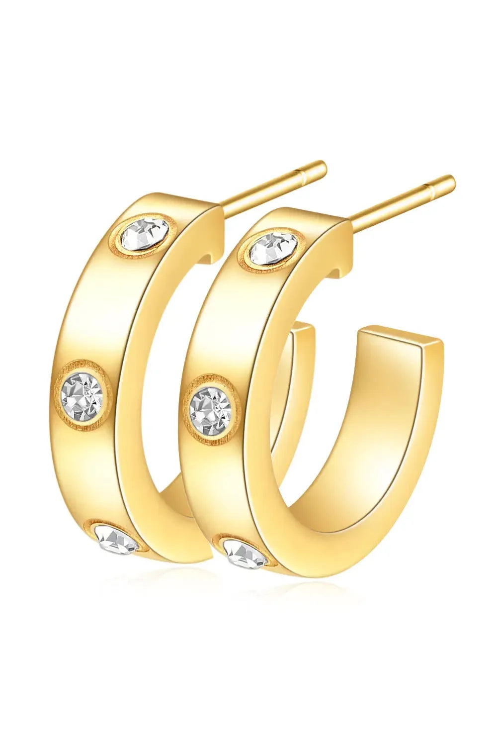 Zirkon Love Ohrringe – 18K Weißgold-Farbe