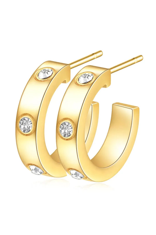 Zirkon Love Ohrringe – 18K Weißgold-Farbe