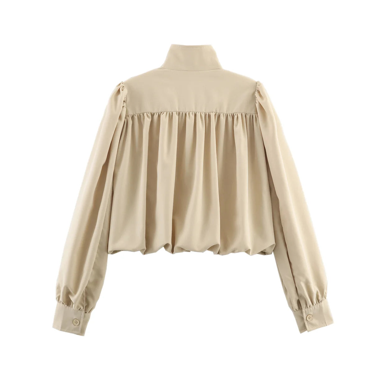 Zevity Damen High-Street-Plissee-Design, einfarbig, schicker Kurzmantel, Damen-Retro-Jacke mit langen Ärmeln, Freizeitjacke, Damenbekleidung, Oberteile CT9530