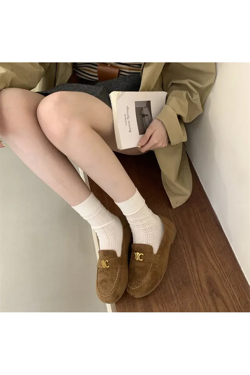 Französische Vintage-Slipper mit flacher Sohle für Damen – Eleganter, neuer Frühlingsstil, Schwarz, Slip-On, weiche Sohle, Bohnenschuhe