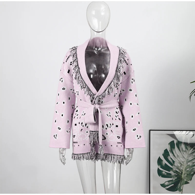 Frauen Gestrickte Getäfelten Pullover drehen-unten Kragen Flare Hülse Reißverschlüsse Mantel Strickjacke Casual Büro Dame Herbst 2025, Pullover