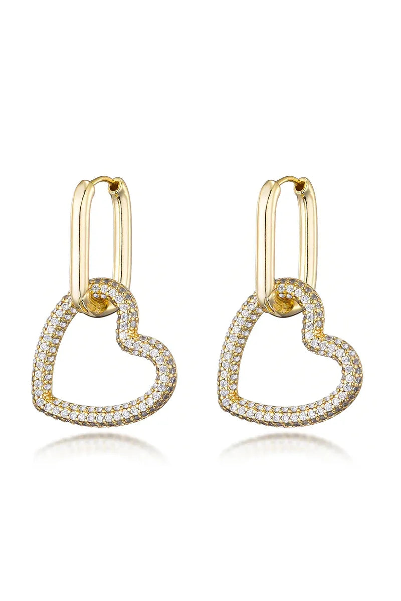 Herz‑Creolen – Elegante Damen Ohrringe mit Zirkon