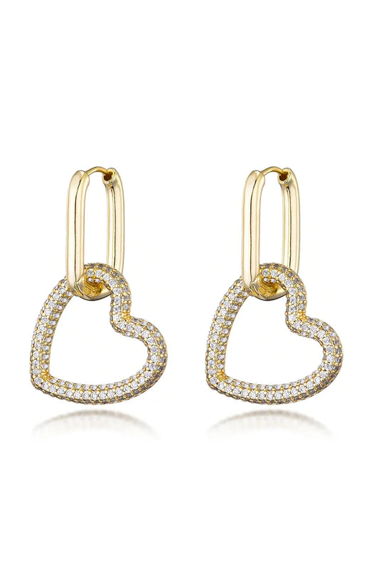 Herz‑Creolen – Elegante Damen Ohrringe mit Zirkon
