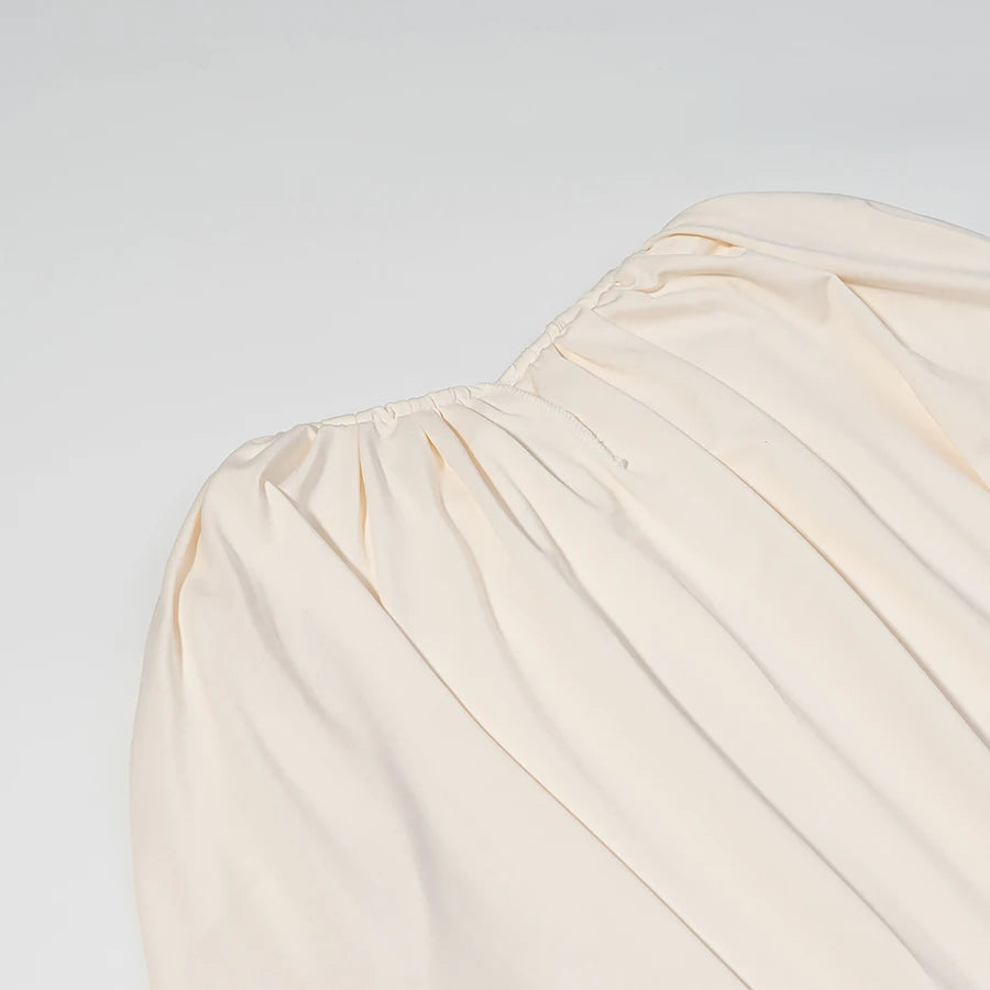 Woman Fashion Elegant Dress Spring Summer Female Long Sleeves Cape Style Pleated Loose Dress Lady Commuting Casual Party Dress