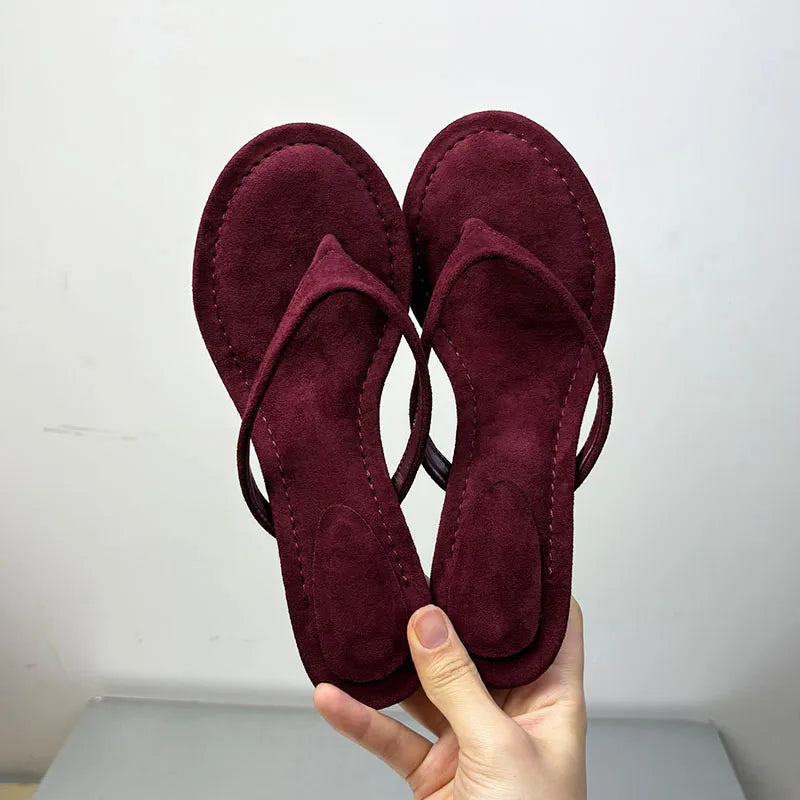 Fashion Round Toe Non-Slip Women Thin Heels Slippers Slides Female Flip flops Sandals Pumps Comfort Ladies Heeled Slippers Shoes