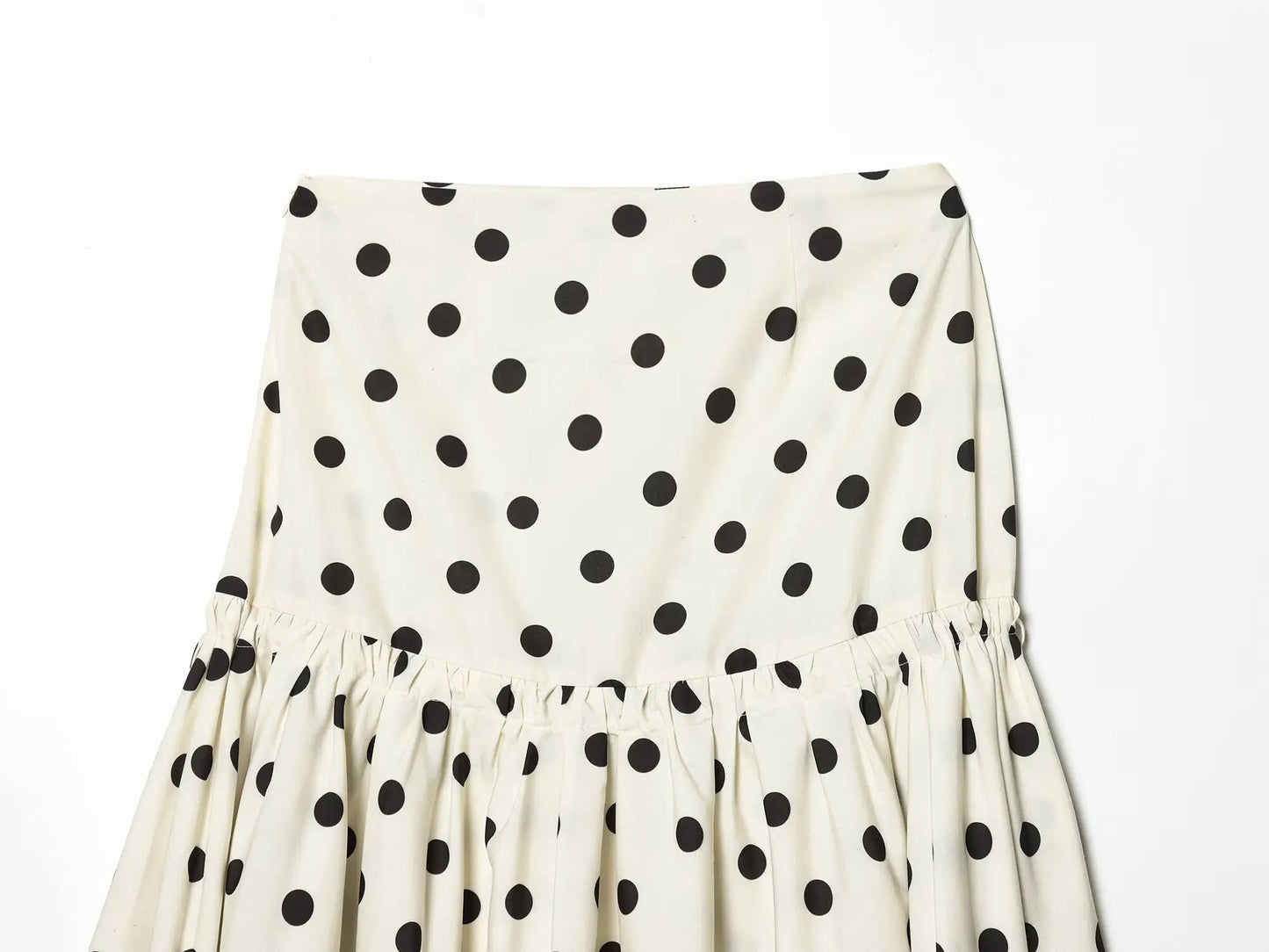HH Elegant Summer Women Polka Dot Midi Skirt 2026 High Waist Irregular Hem Flowy Ruffle Skirt Beach Vacation Office Party Casual