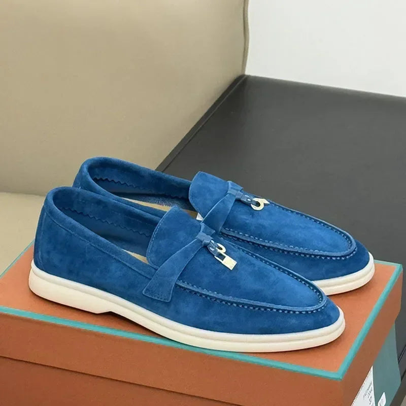 Klassische britische flache Schuhe mit Fransen und Metallschnalle 2024 – Freizeitschuhe für Paare in europäischer Exportqualität