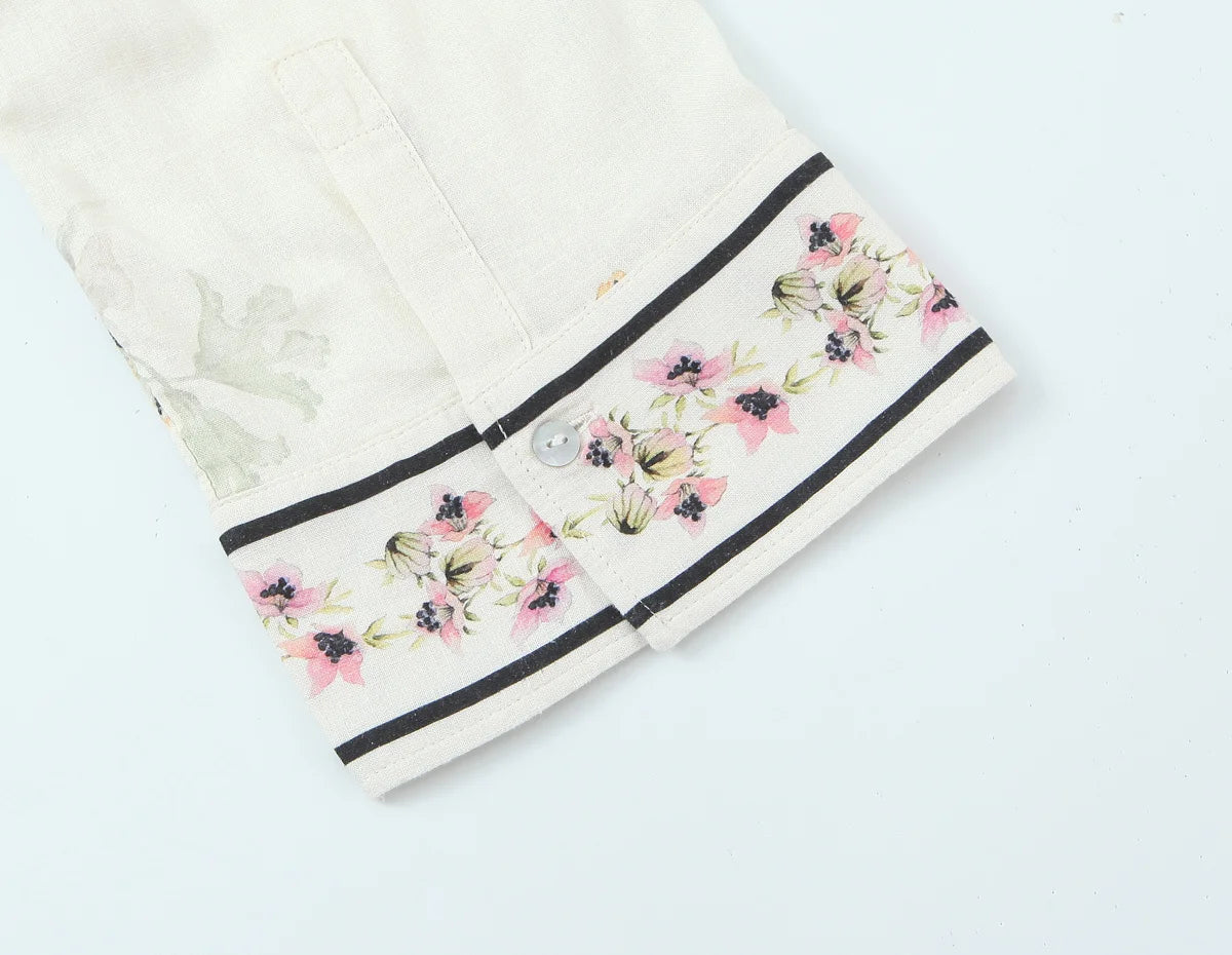 TFAFXY Thin Women Printed Blouse 2026 Spring Autumn Single-breasted Loose Shirt Female Casual Office Top Y2K