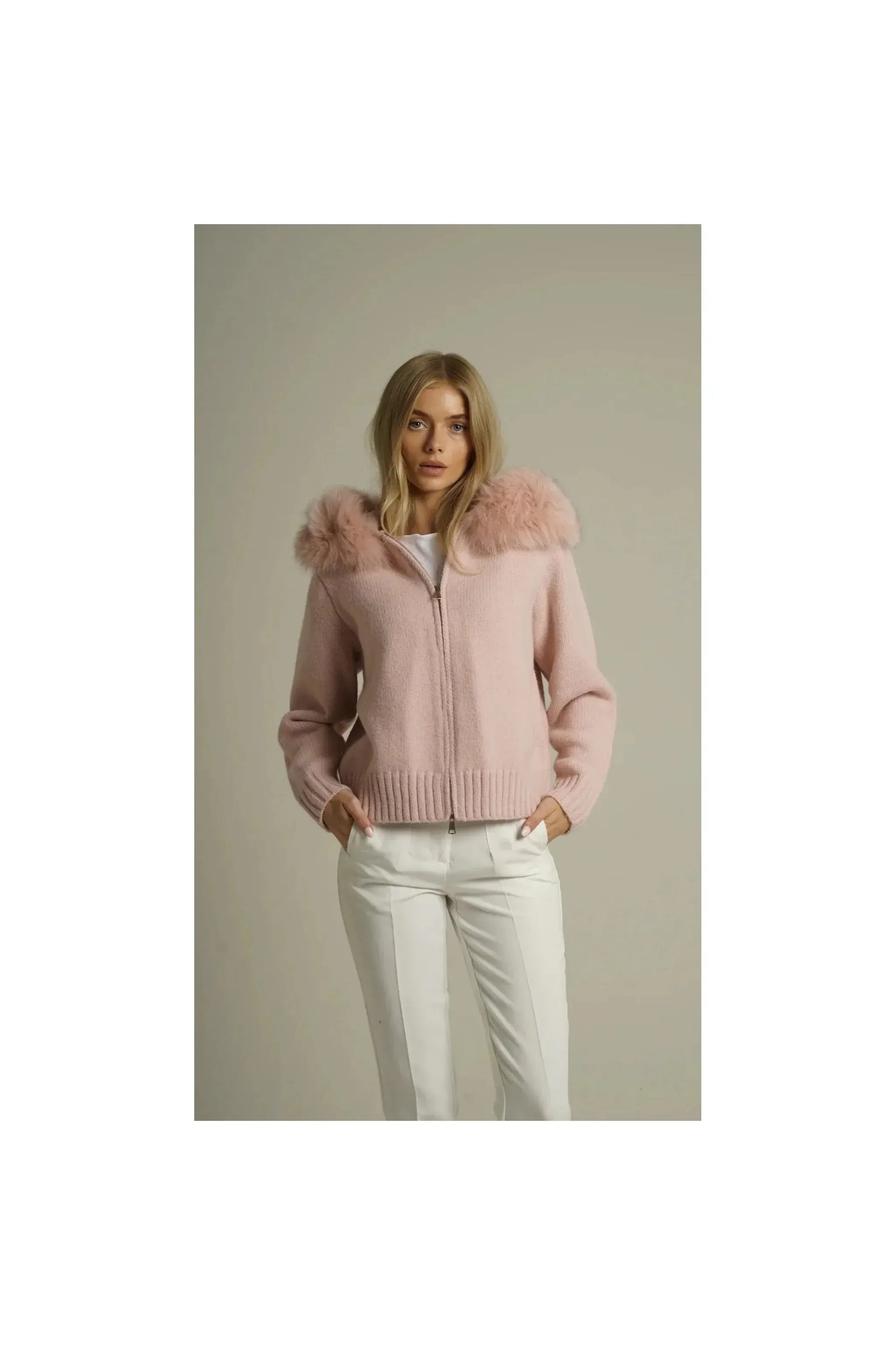 BELAMY – Chaleur Kapuzenpullover mit Fellbesatz.