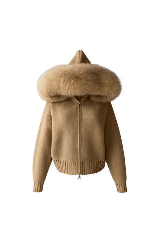 BELAMY – Chaleur Kapuzenpullover mit Fellbesatz.