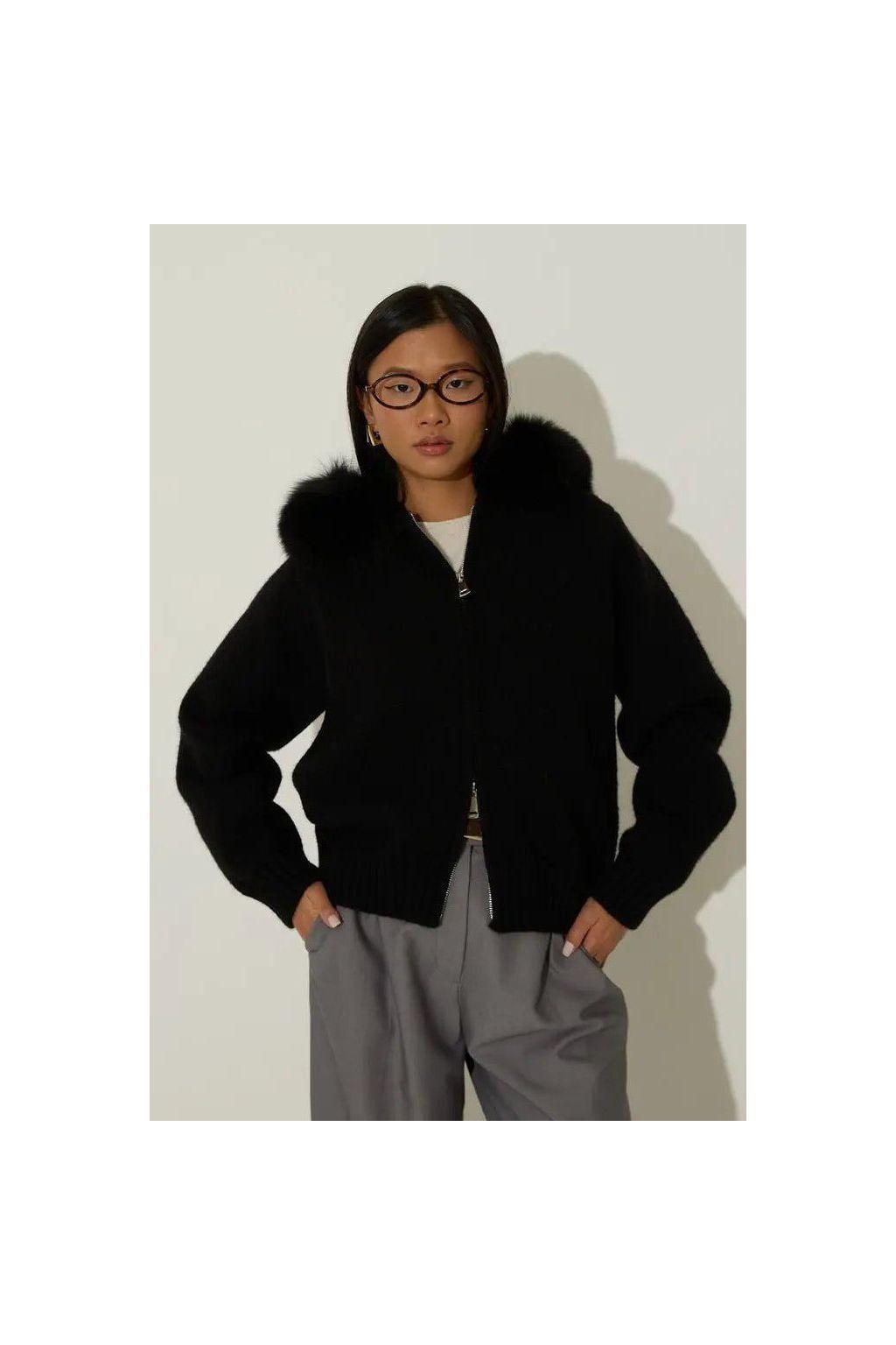 BELAMY – Chaleur Kapuzenpullover mit Fellbesatz.