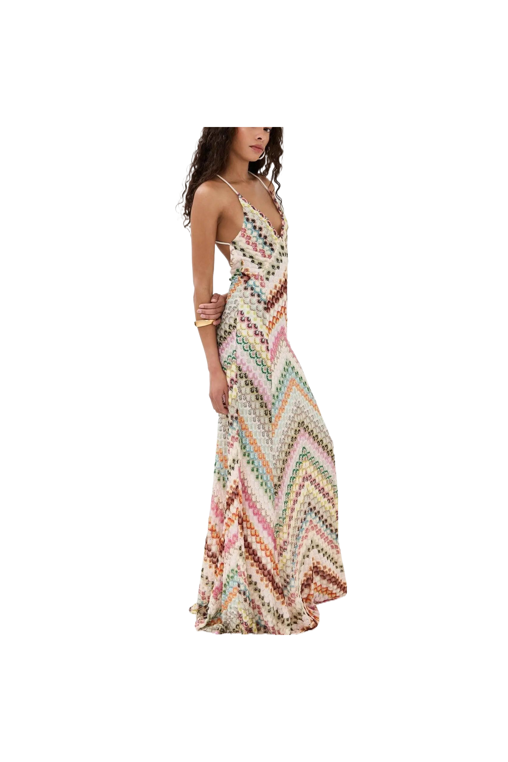 Boho Rainbow Maxikleid.