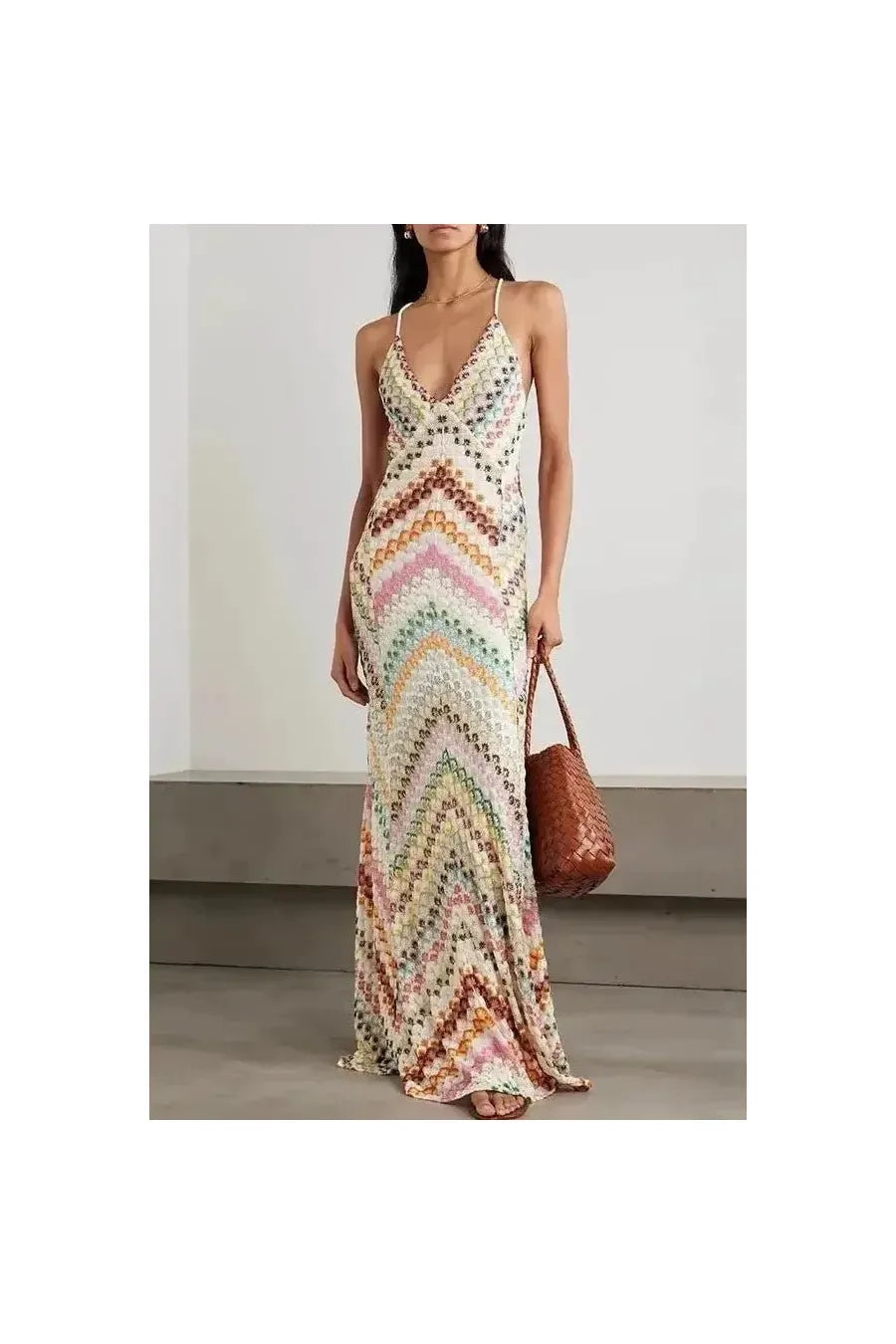 Boho Rainbow Maxikleid.