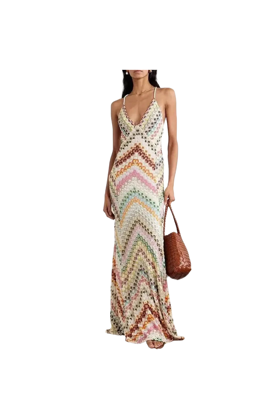 Boho Rainbow Maxikleid.