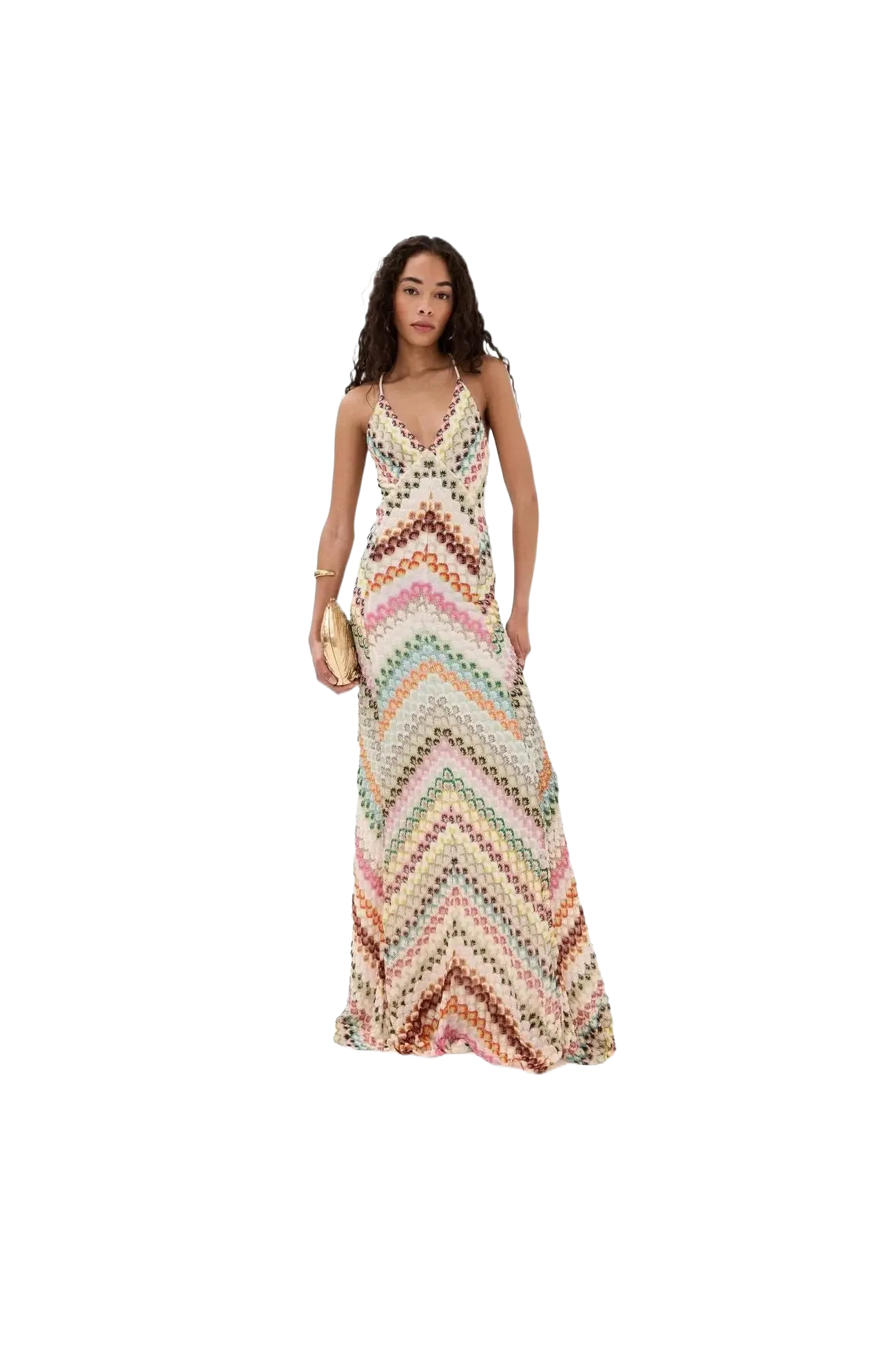 Boho Rainbow Maxikleid.