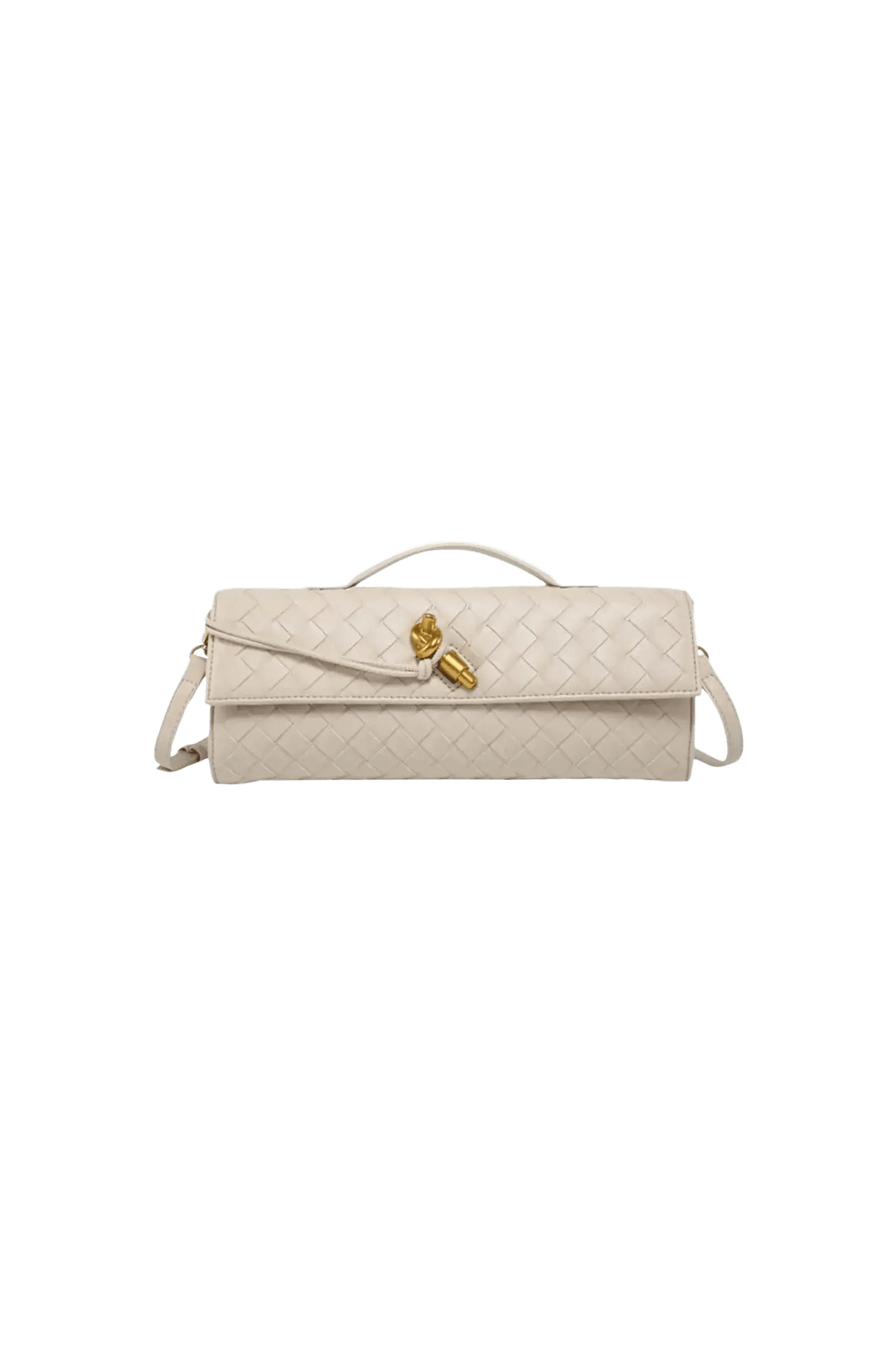 CELESTE – Handgewebte Mini‑Clutch.