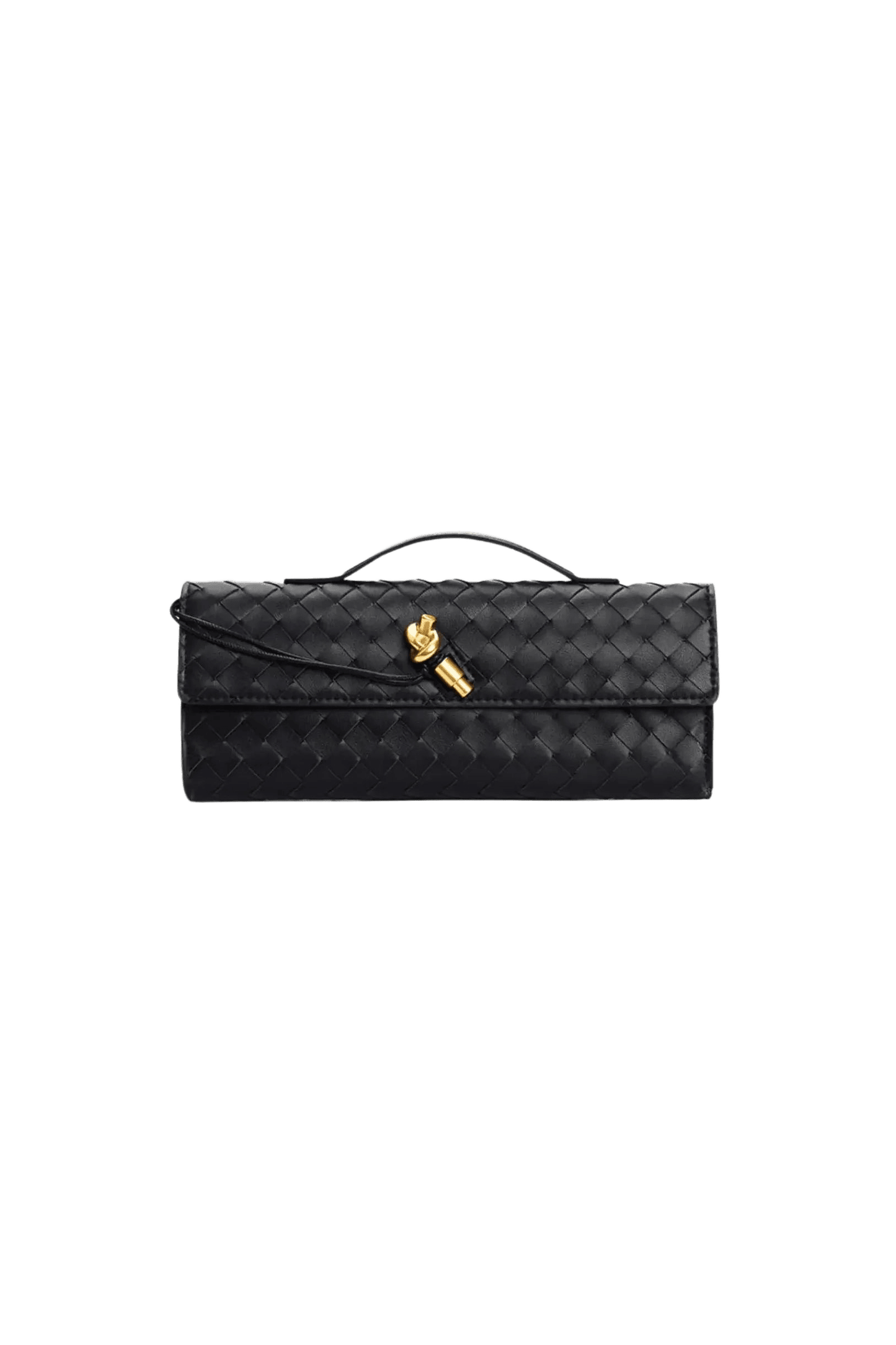 CELESTE – Handgewebte Mini‑Clutch.