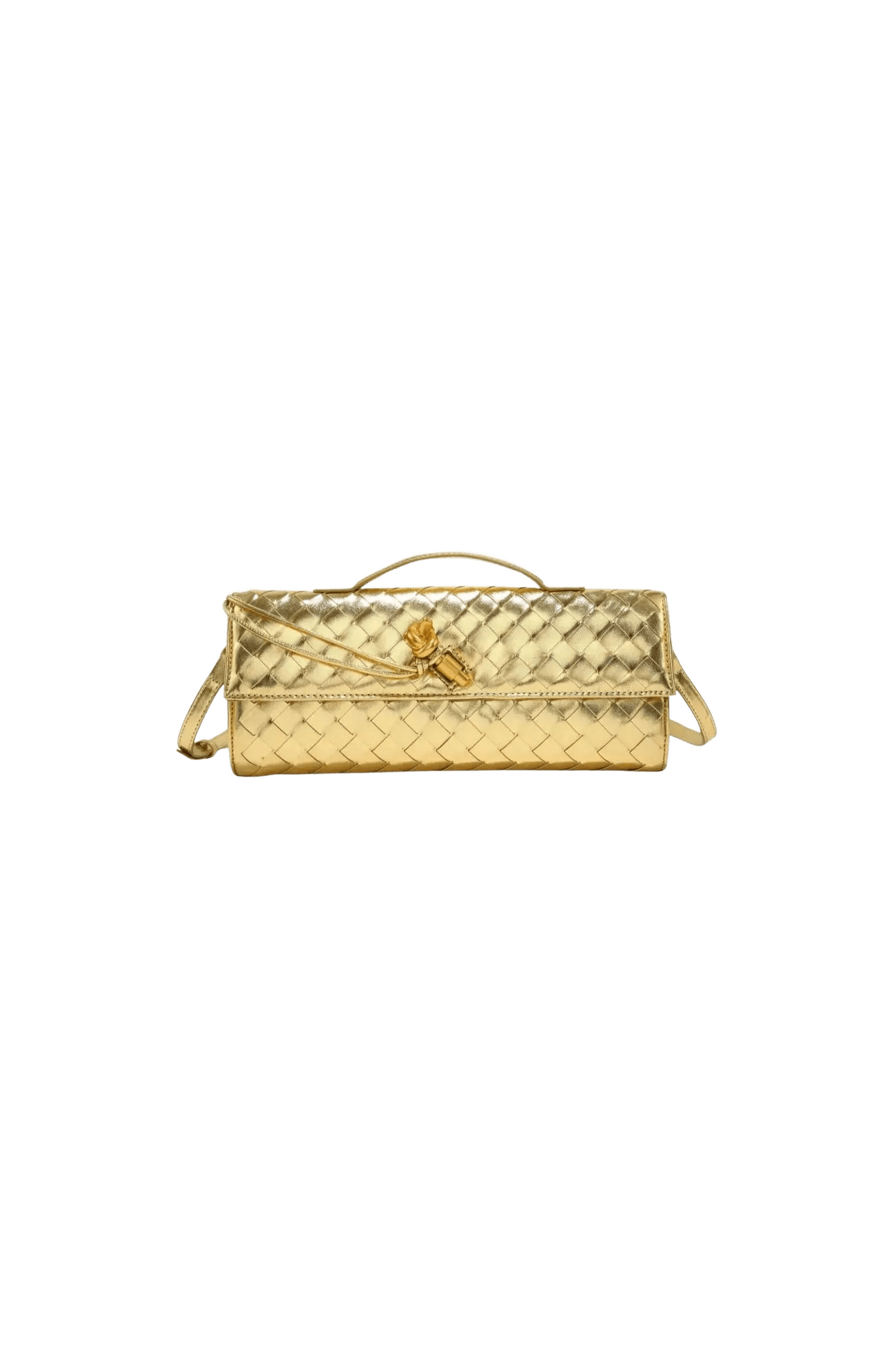 CELESTE – Handgewebte Mini‑Clutch.