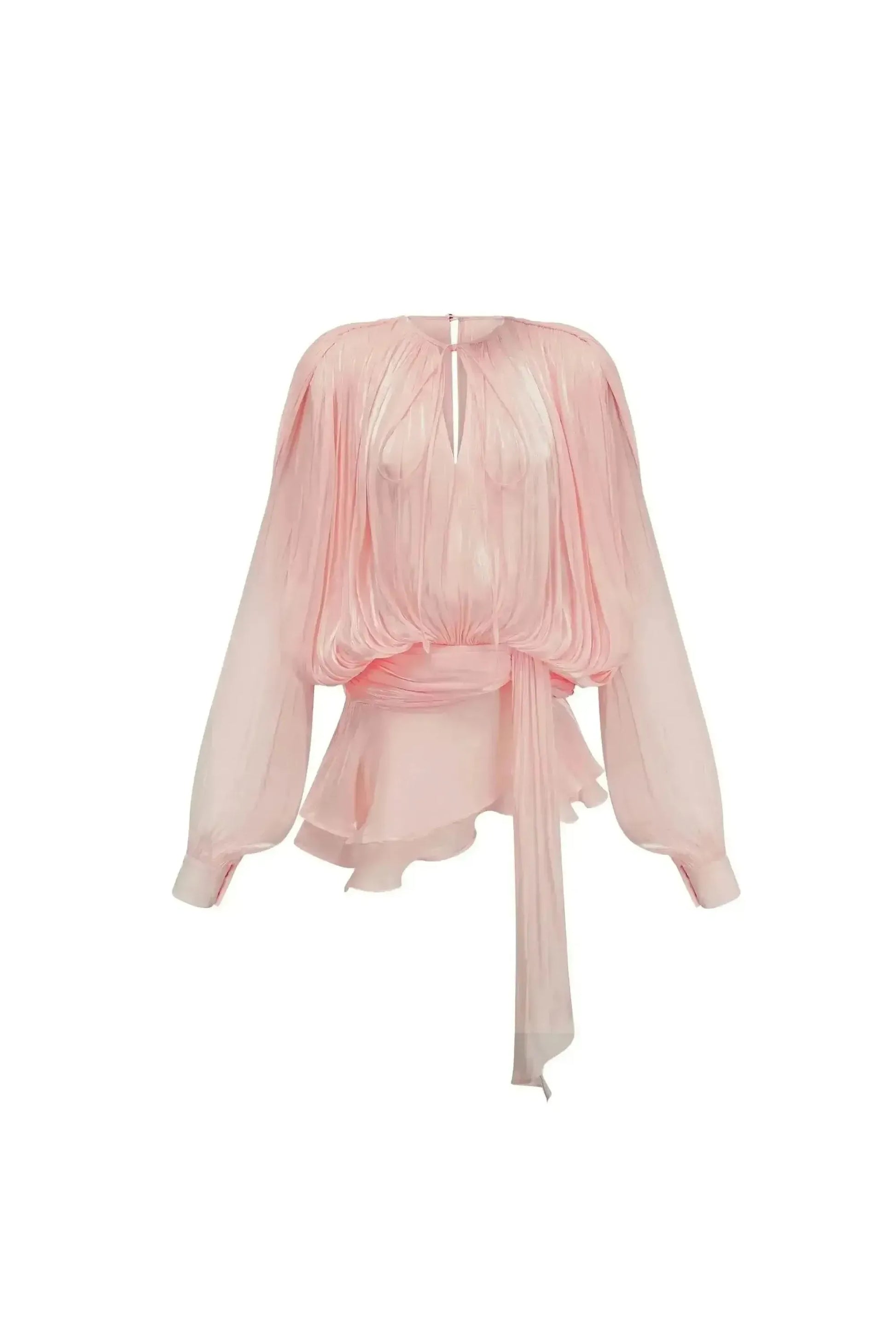 Celina Plissee Kleid in Roséglanz.