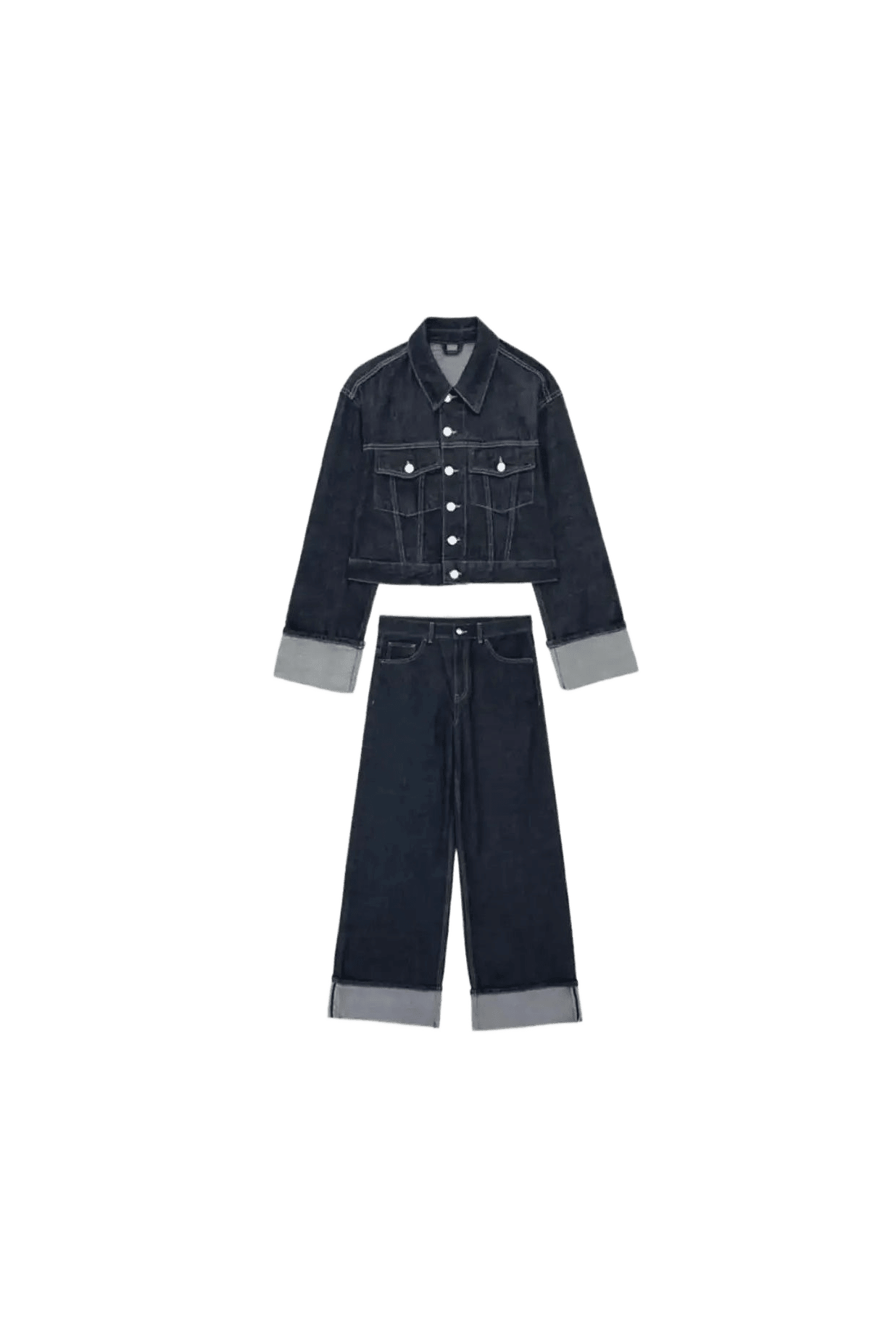 Denim Co-Ord Set – Jeansjacke & High-Waist Jeans.