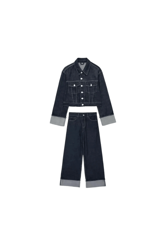 Denim Co-Ord Set – Jeansjacke & High-Waist Jeans.