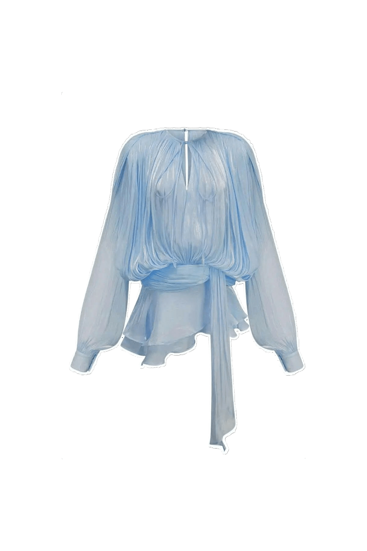 Elara Plissee-Kleid in Himmelblau.