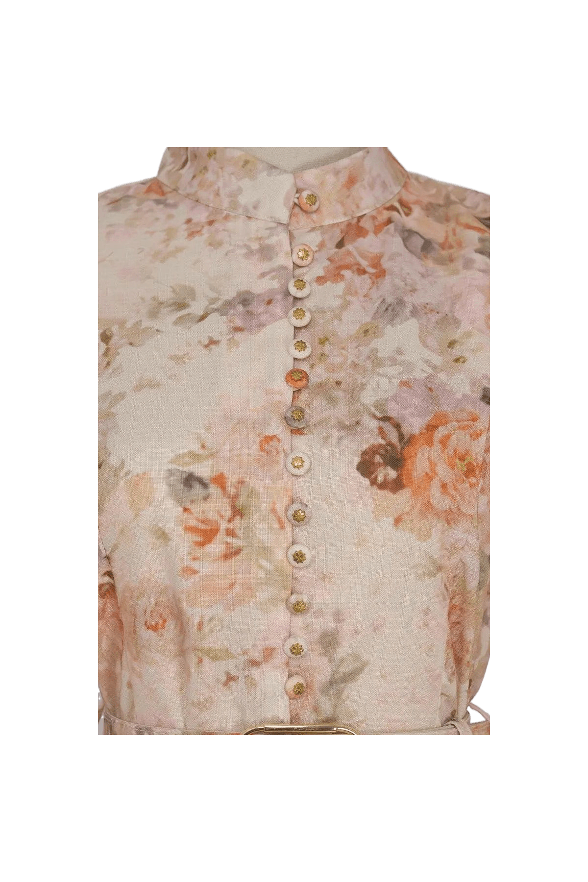 Elegantes Maxikleid mit floralem Print und Puffärmeln.