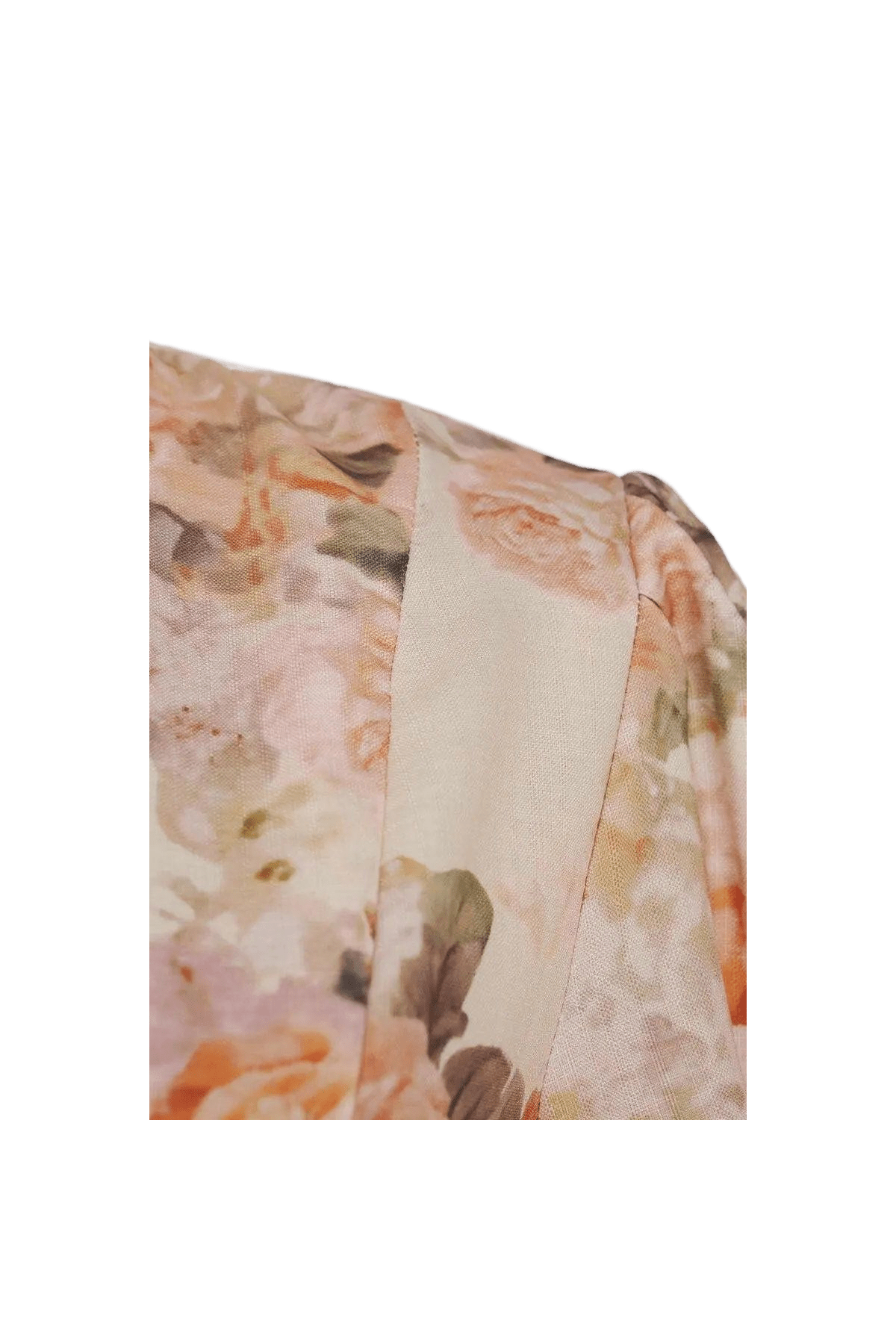 Elegantes Maxikleid mit floralem Print und Puffärmeln.