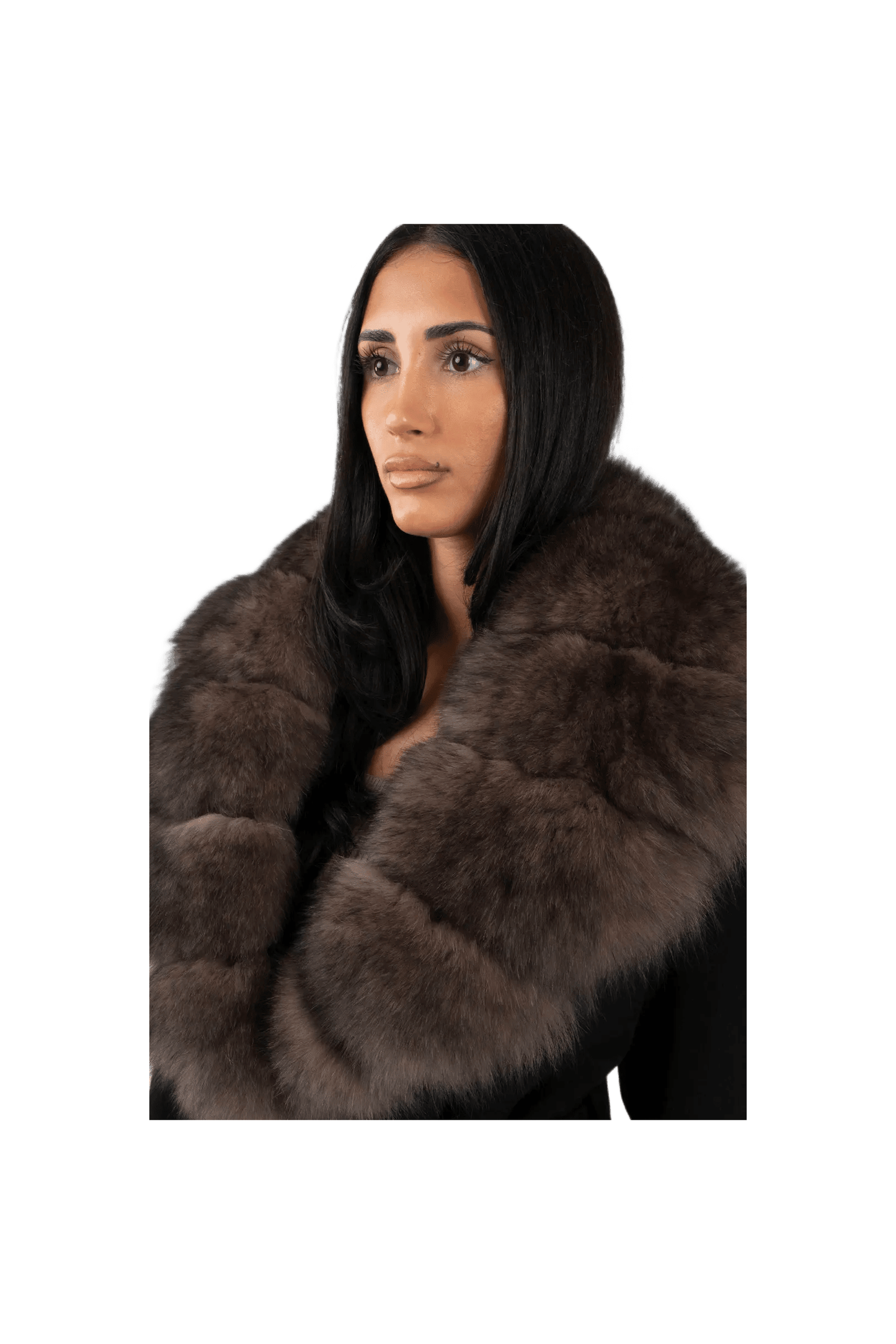 ELISA – Luxuriöse Damenjacke mit Kunstpelzkragen.