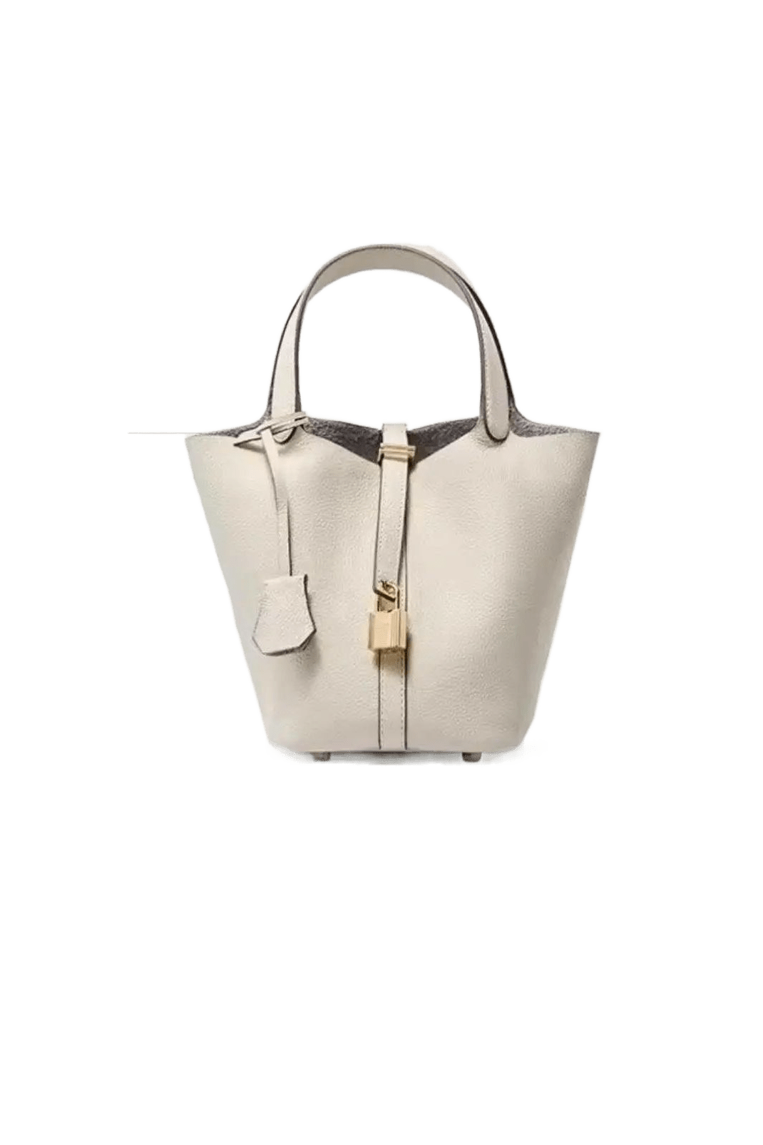 Luxe Bucket Bag mit Schlossdetail.