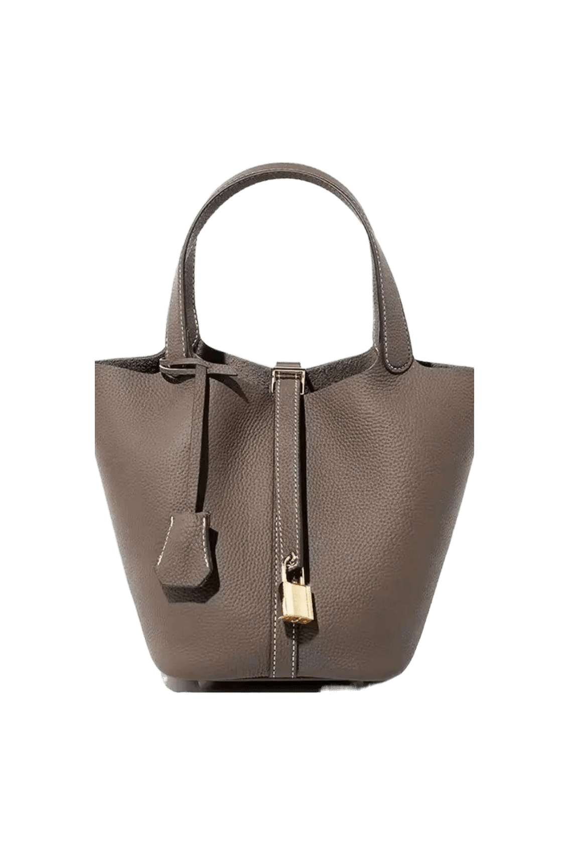 Luxe Bucket Bag mit Schlossdetail.